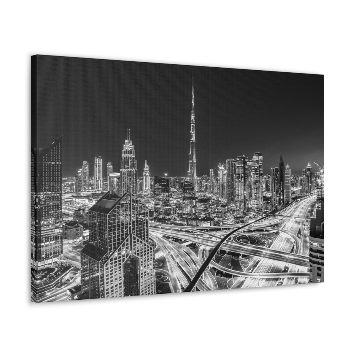 Dubai Black And White Skyline Canvas Artwork High-Quality Breathtaking Stunning Cityscape for Home Decor Ready to Hang-Express Your Love Gifts