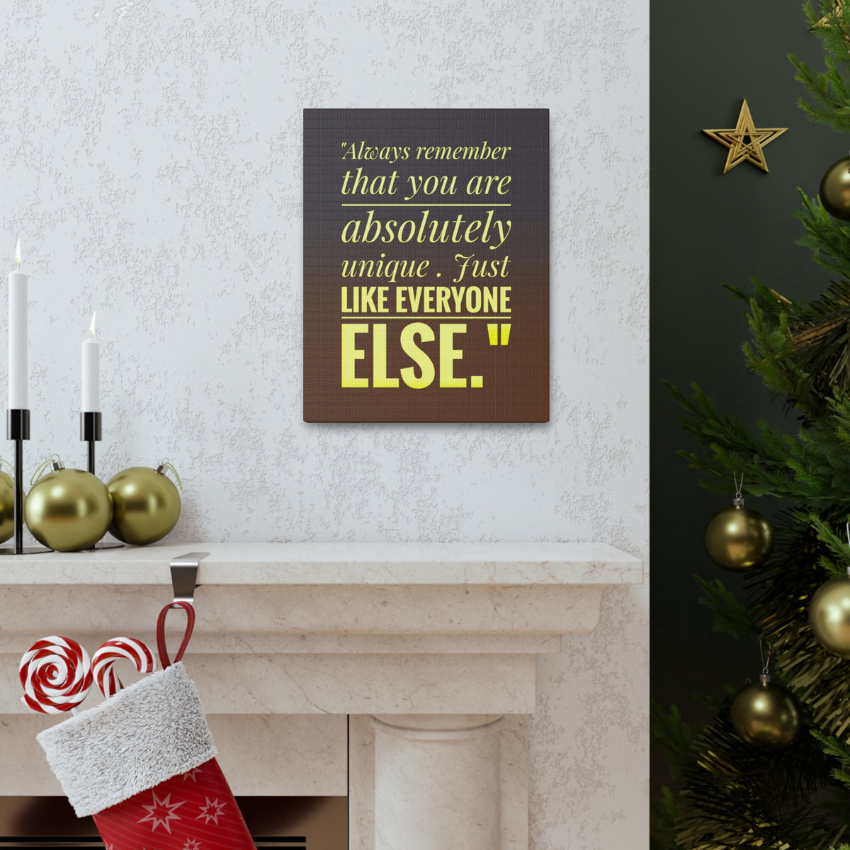 Inspirational Wall Art You Are Absolutely Unique Motivation Wall Decor for Home Office Gym Inspiring Success Quote Print Ready to Hang-Express Your Love Gifts