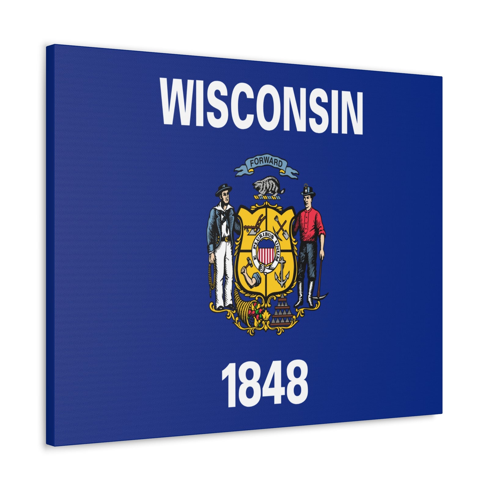 Wisconsin Stage Flag Canvas Vibrant Wall Art Unframed Home Decor-Express Your Love Gifts
