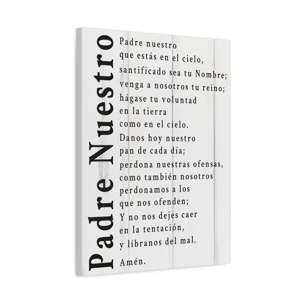 Scripture Walls Padre Nuestro Lord's Prayer Spanish White Canvas Christian Wall Art Ready to Hang UnframedCanvas Gallery Wraps-Express Your Love Gifts