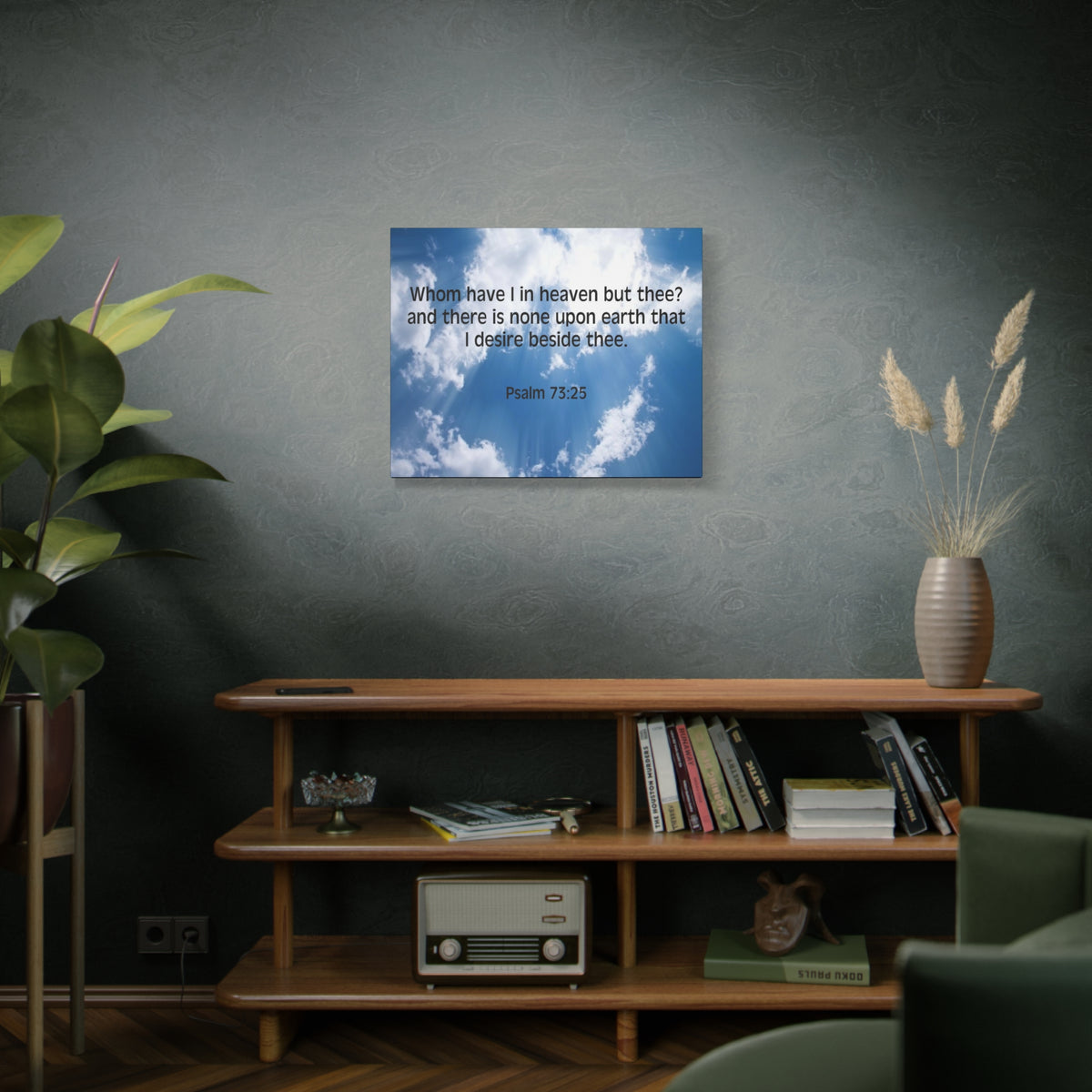 Scripture Canvas Whom Have I Psalm 73:25 Christian Wall Art Bible Verse Print Ready to Hang-Express Your Love Gifts