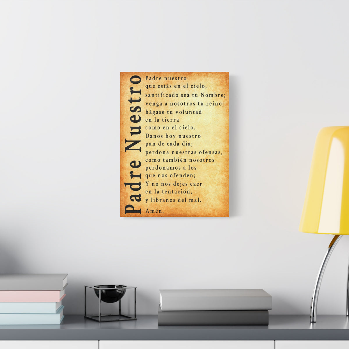 Scripture Walls Padre Nuestro Lord's Prayer Spanish Gold Canvas Christian Wall Art Ready to Hang Unframed-Express Your Love Gifts