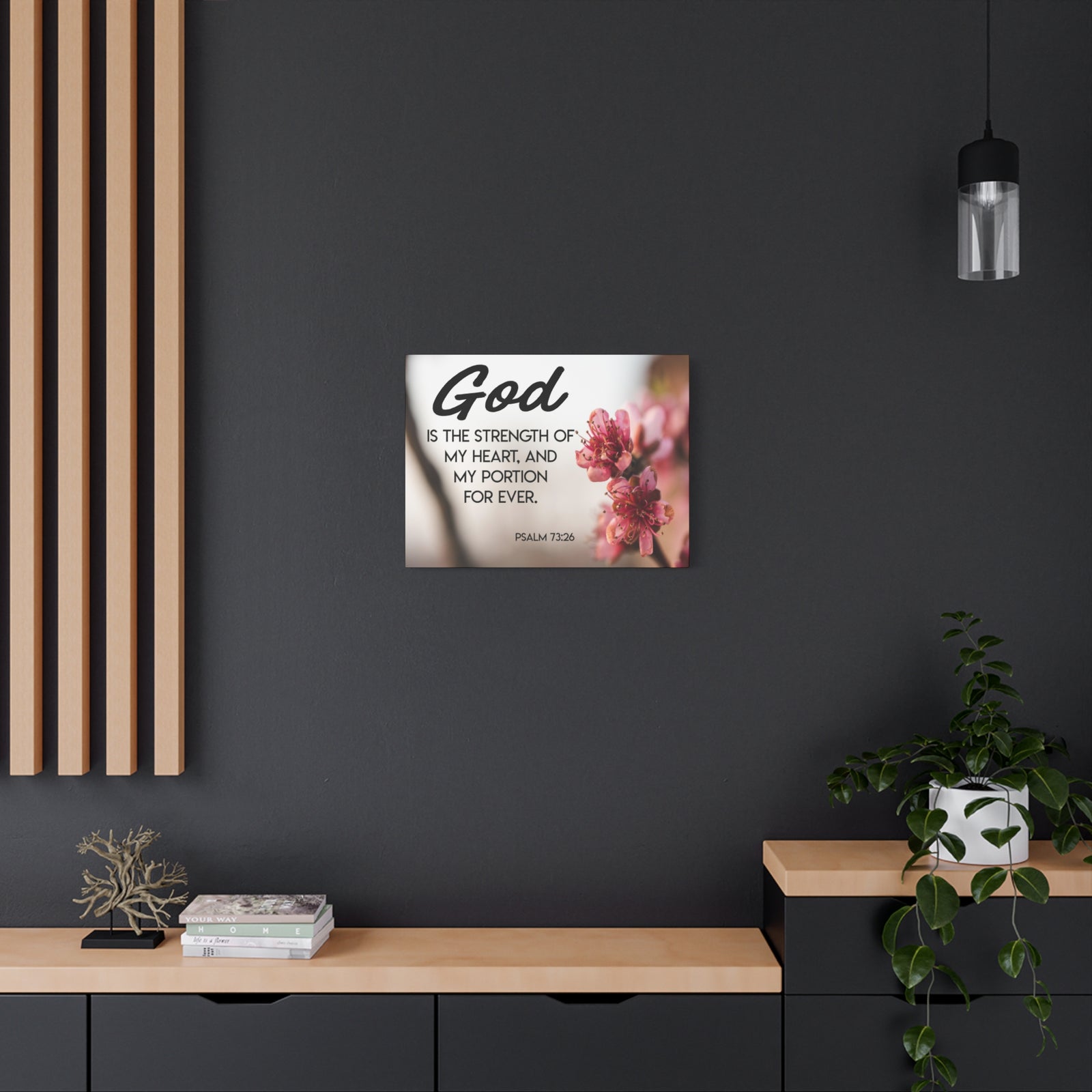 Bible Verse Canvas God is My Strength Psalm 73:26 Wall Art Christian Home Decor-Express Your Love Gifts
