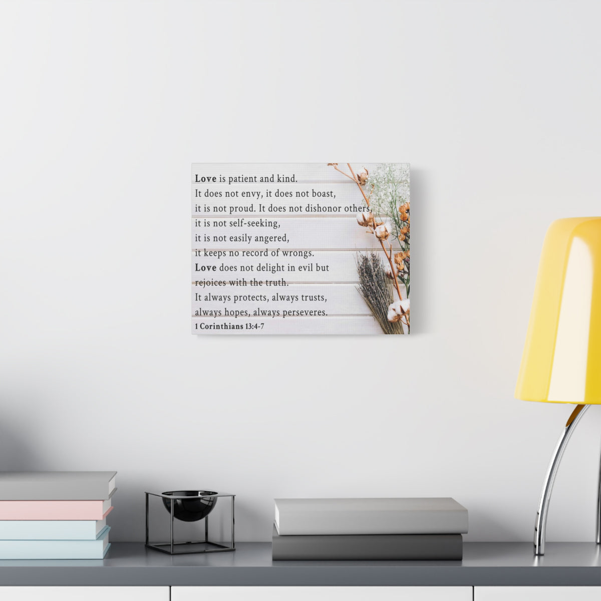 Scripture Walls Love is 1 Corinthians 13:4-7 Bible Verse Canvas Christian Wall Art Ready to Hang Unframed-Express Your Love Gifts