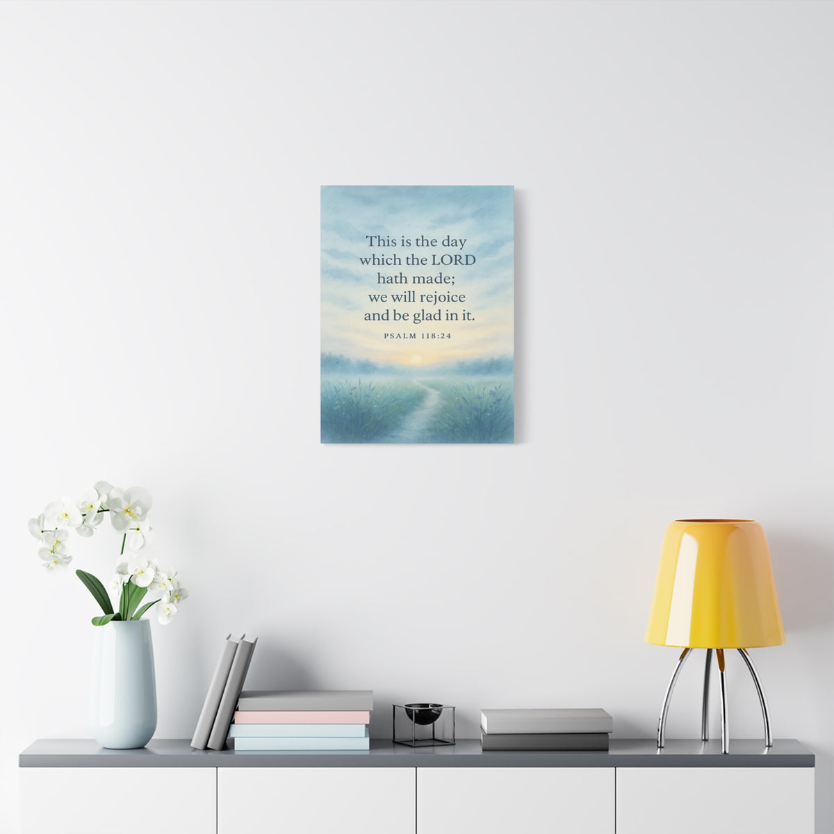 Bible Verse Canvas Psalm 118:24 Christian Home Décor Wall Art Scripture Ready to Hang Faith Print-Express Your Love Gifts