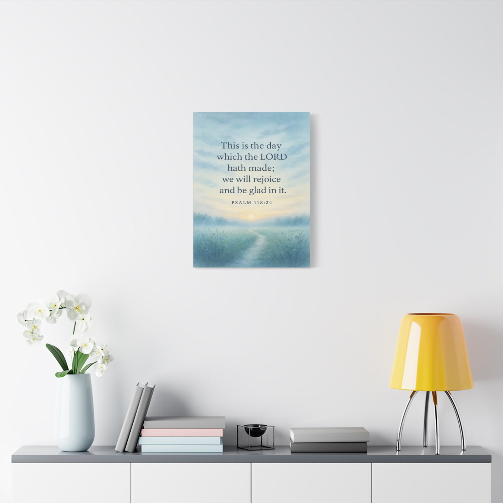 Bible Verse Canvas Psalm 118:24 Christian Home Décor Wall Art Scripture Ready to Hang Faith Print-Express Your Love Gifts