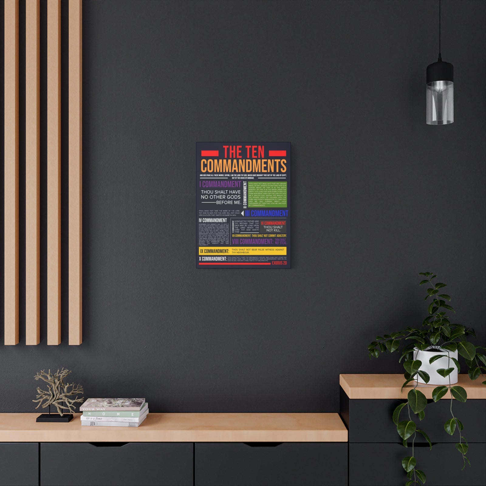Ten Commandments Canvas Print Scripture Wall Art Christian Home Decor-Express Your Love Gifts