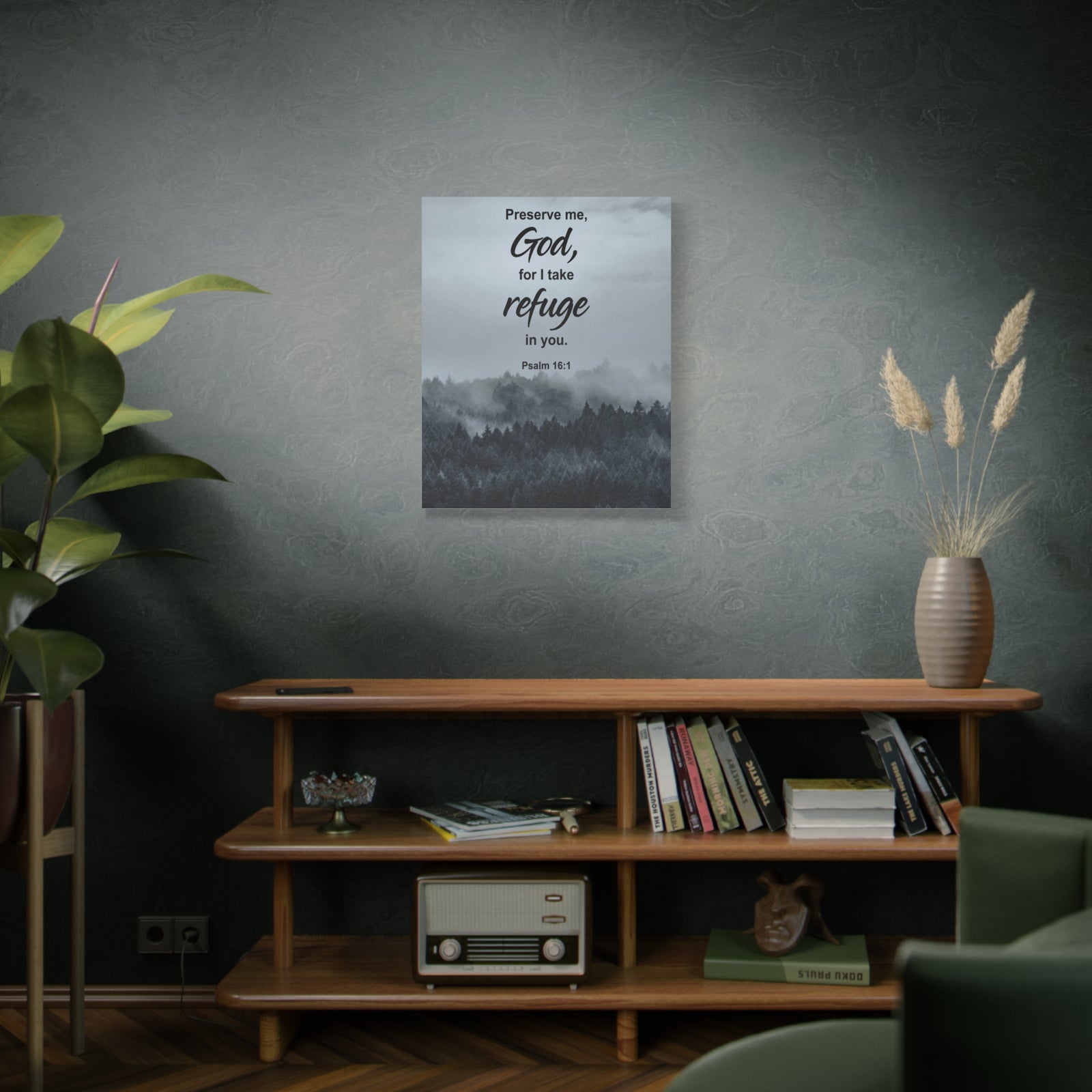 Scripture Canvas Preserve Me God Psalm 16:1 Christian Wall Art Bible Verse Print Ready to Hang-Express Your Love Gifts
