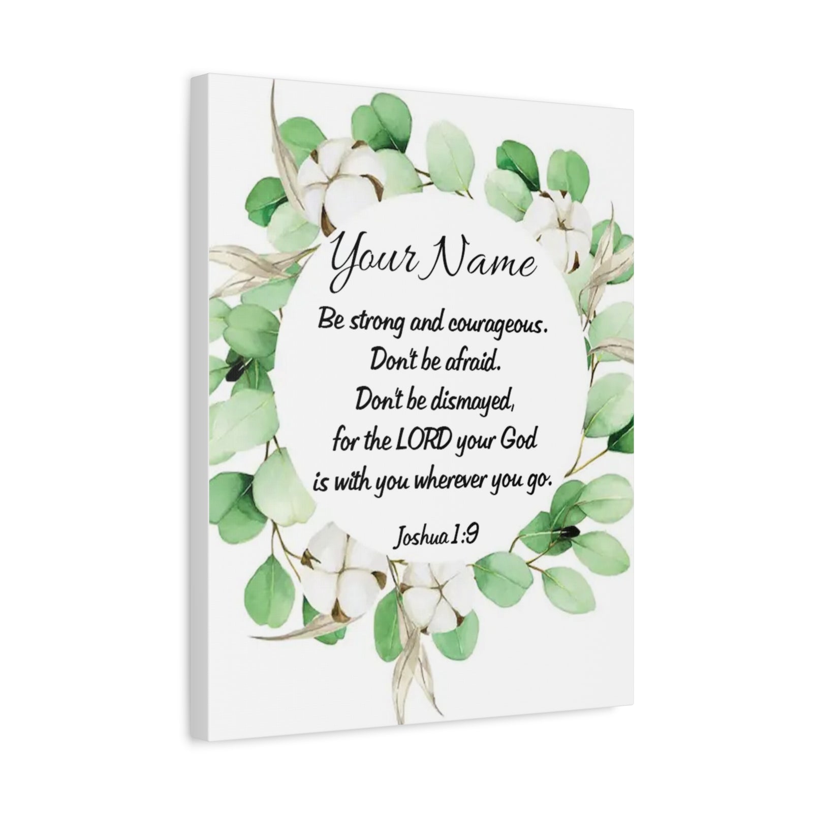 Scripture Walls Personalized Joshua 1:9 Bible Chapter Canvas Christian Wall Art Ready to Hang-Express Your Love Gifts