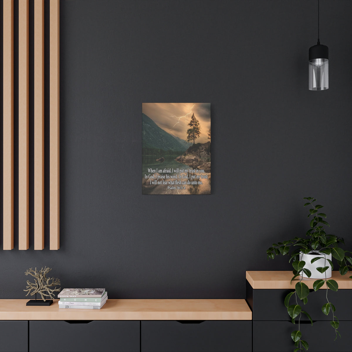 Scripture Canvas I Put My Trust in You Psalm 56:3-4 Christian Wall Art Bible Verse Print Ready to Hang-Express Your Love Gifts
