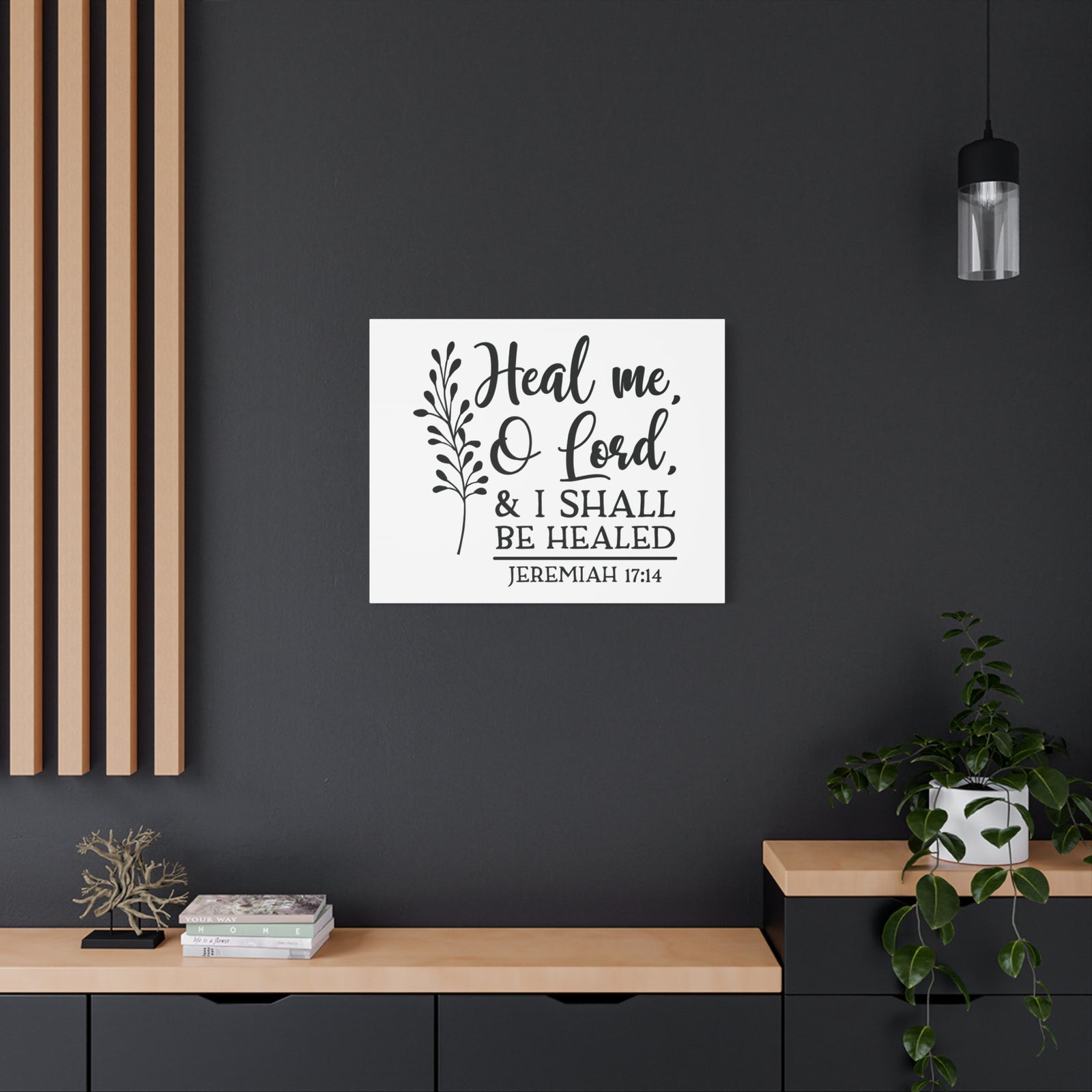 Scripture Canvas I Shall Be Healed Jeremiah 17:14 Christian Wall Art Bible Verse Print Ready to Hang-Express Your Love Gifts