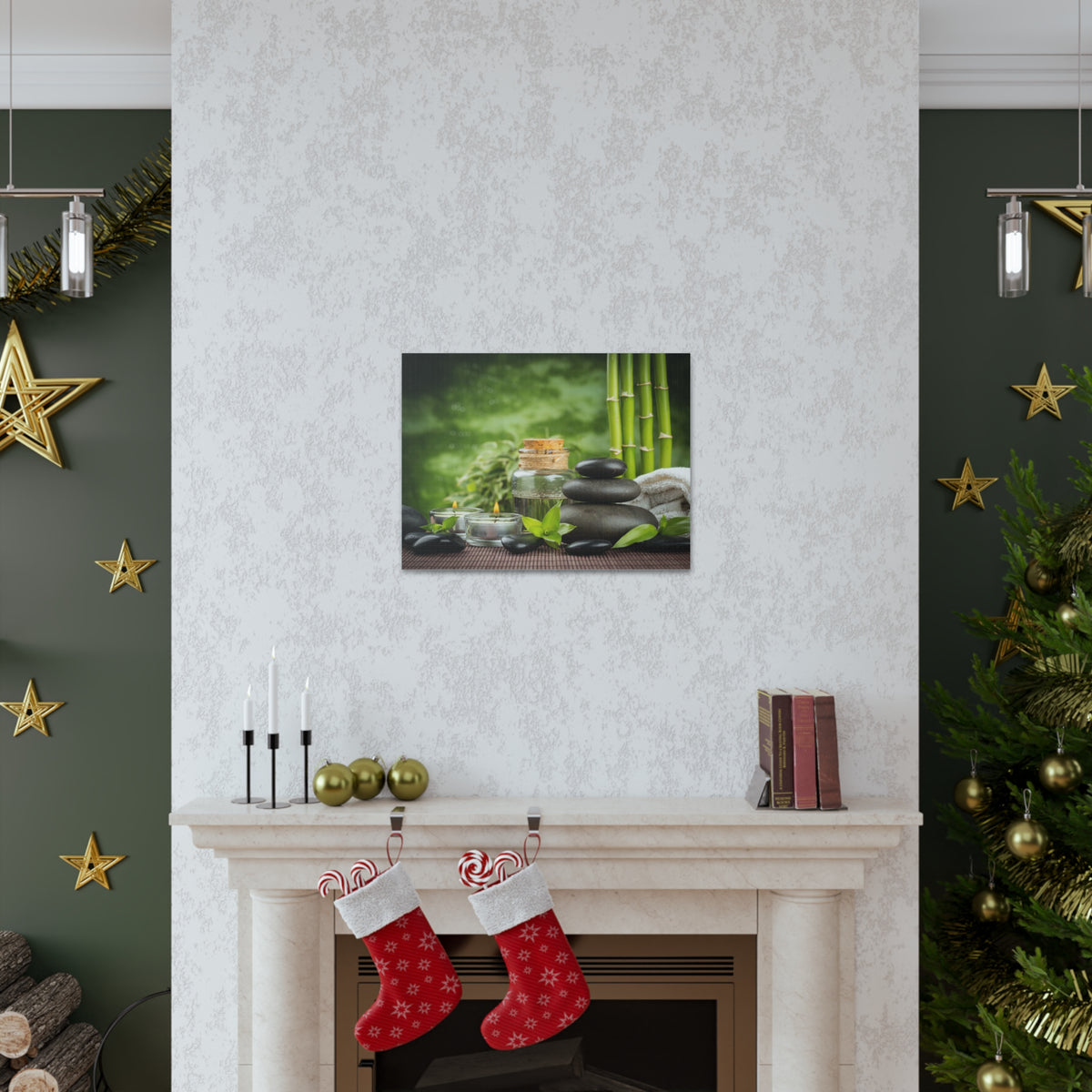 Massage Oil and Stones Forest Floral Nature Photography Canvas Wall Art for Home Decor Ready-to-Hang-Express Your Love Gifts
