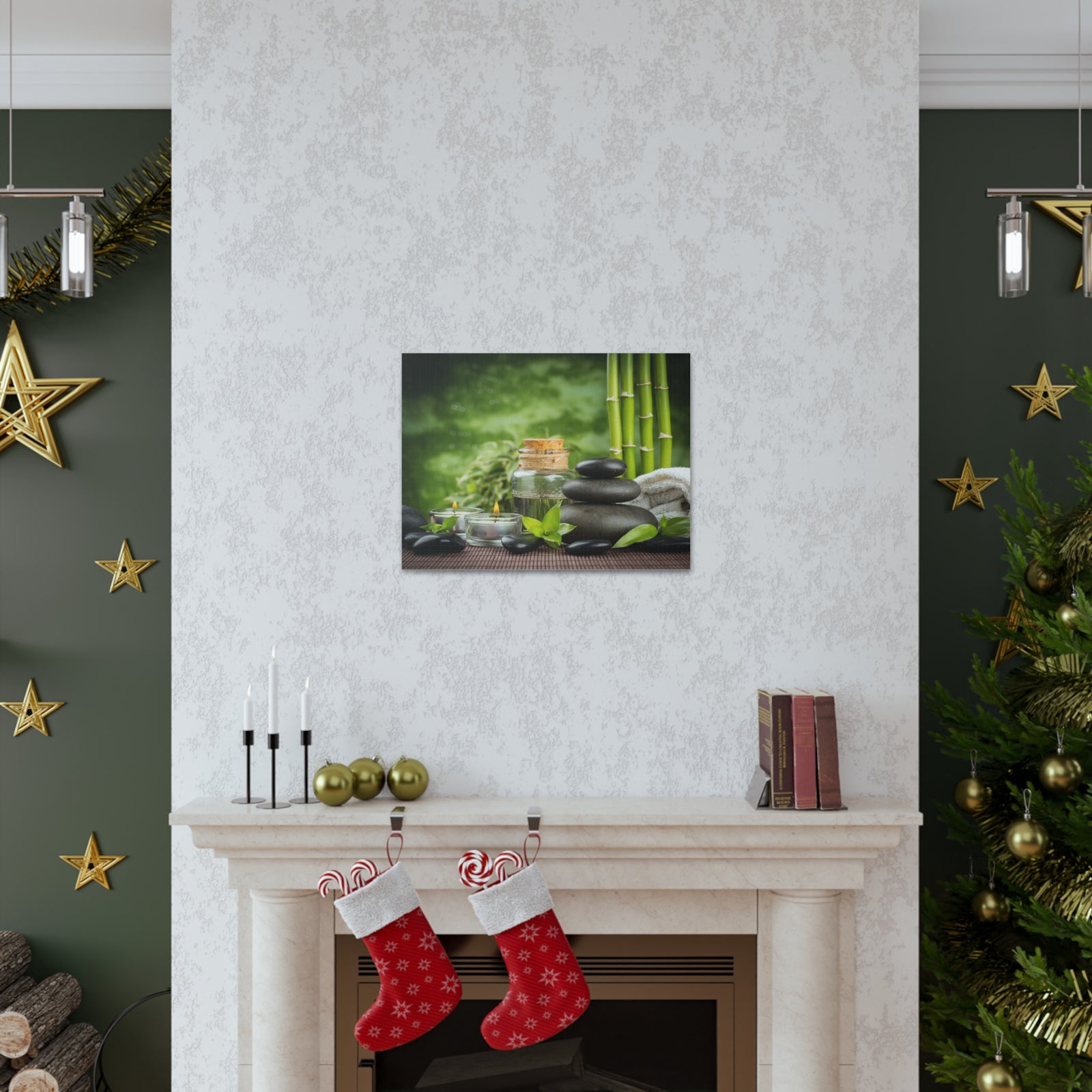 Massage Oil and Stones Forest Floral Nature Photography Canvas Wall Art for Home Decor Ready-to-Hang-Express Your Love Gifts
