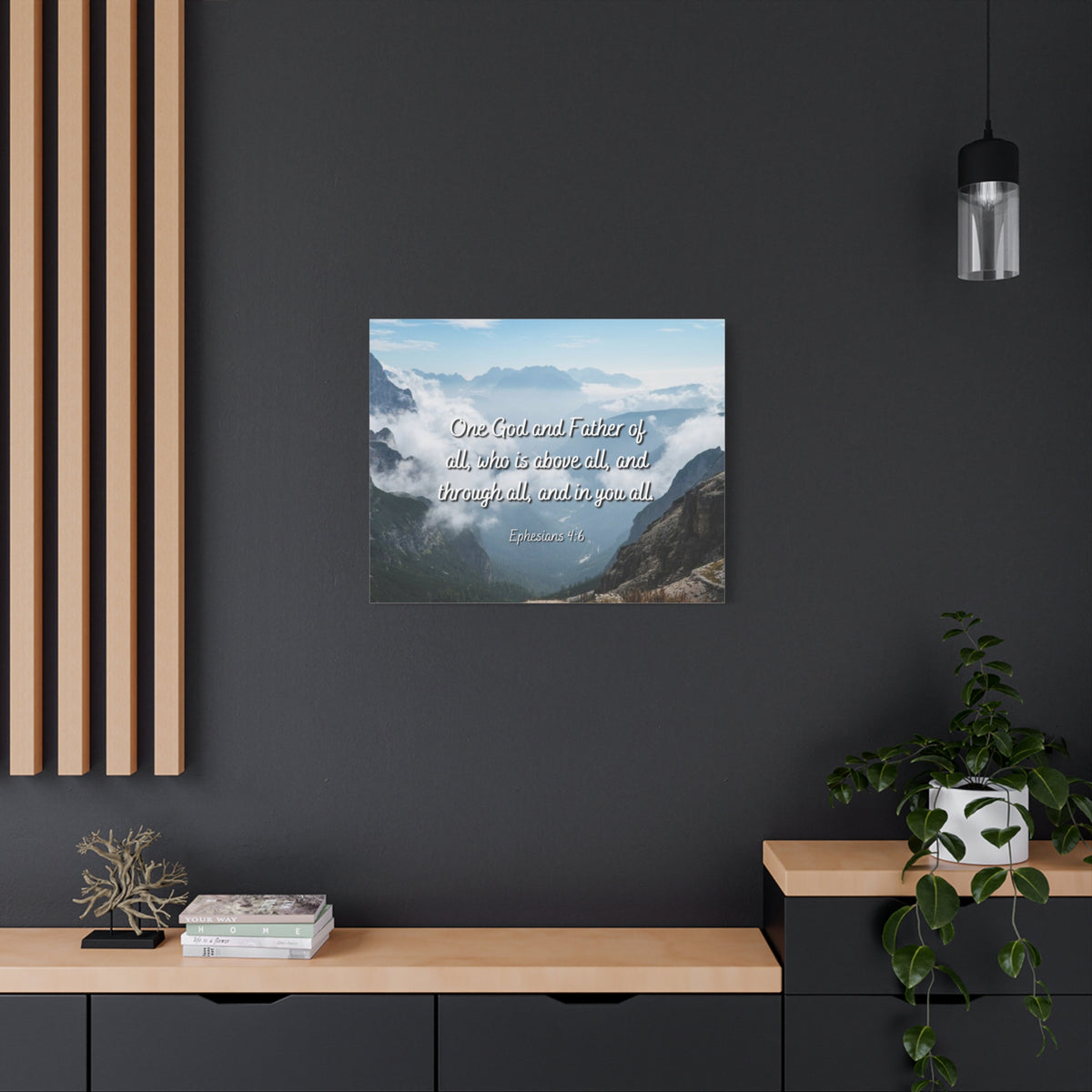 Scripture Canvas Above All Ephesians 4:6 Christian Wall Art Bible Verse Print Ready to Hang-Express Your Love Gifts