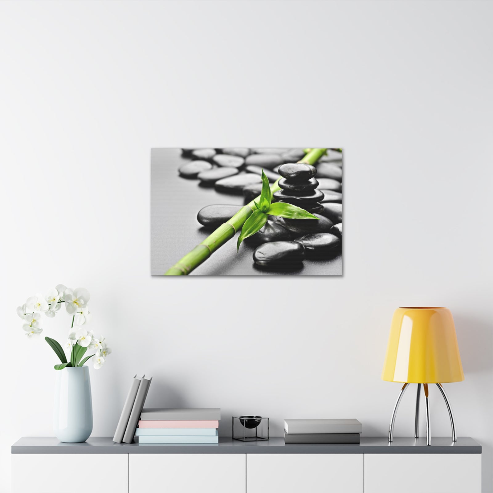 Basalt Stones on Black Forest Floral Nature Photography Canvas Wall Art for Home Decor Ready-to-Hang-Express Your Love Gifts