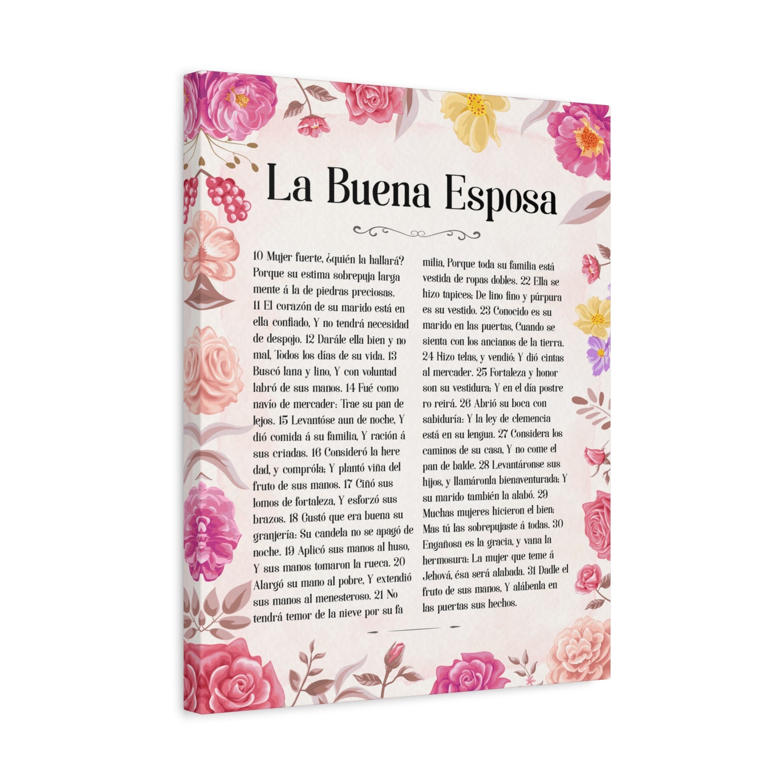 Scripture Walls La Buena Esposa Proverbios 31:10 Spanish Bible Verse Canvas Christian Wall Art Ready to Hang-Express Your Love Gifts