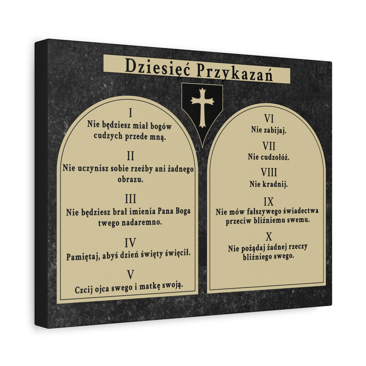 Scripture Walls Dziesięć Przykazań Ten Commandments Polish Bible Verse Canvas Christian Wall Art Ready to Hang Unframed-Express Your Love Gifts