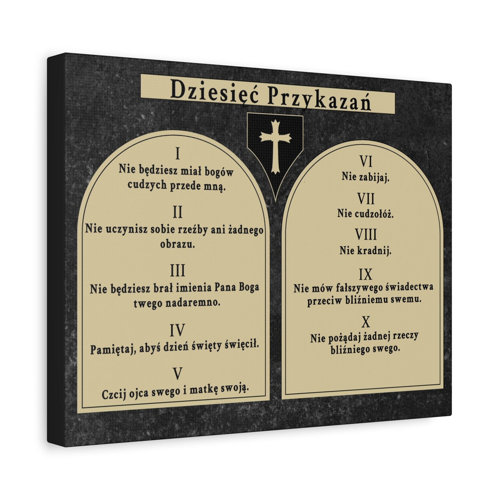 Scripture Walls Dziesięć Przykazań Ten Commandments Polish Bible Verse Canvas Christian Wall Art Ready to Hang Unframed-Express Your Love Gifts