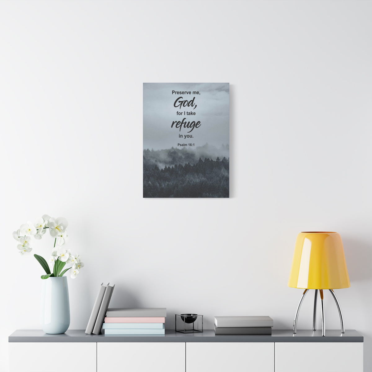 Scripture Canvas Preserve Me God Psalm 16:1 Christian Wall Art Bible Verse Print Ready to Hang-Express Your Love Gifts