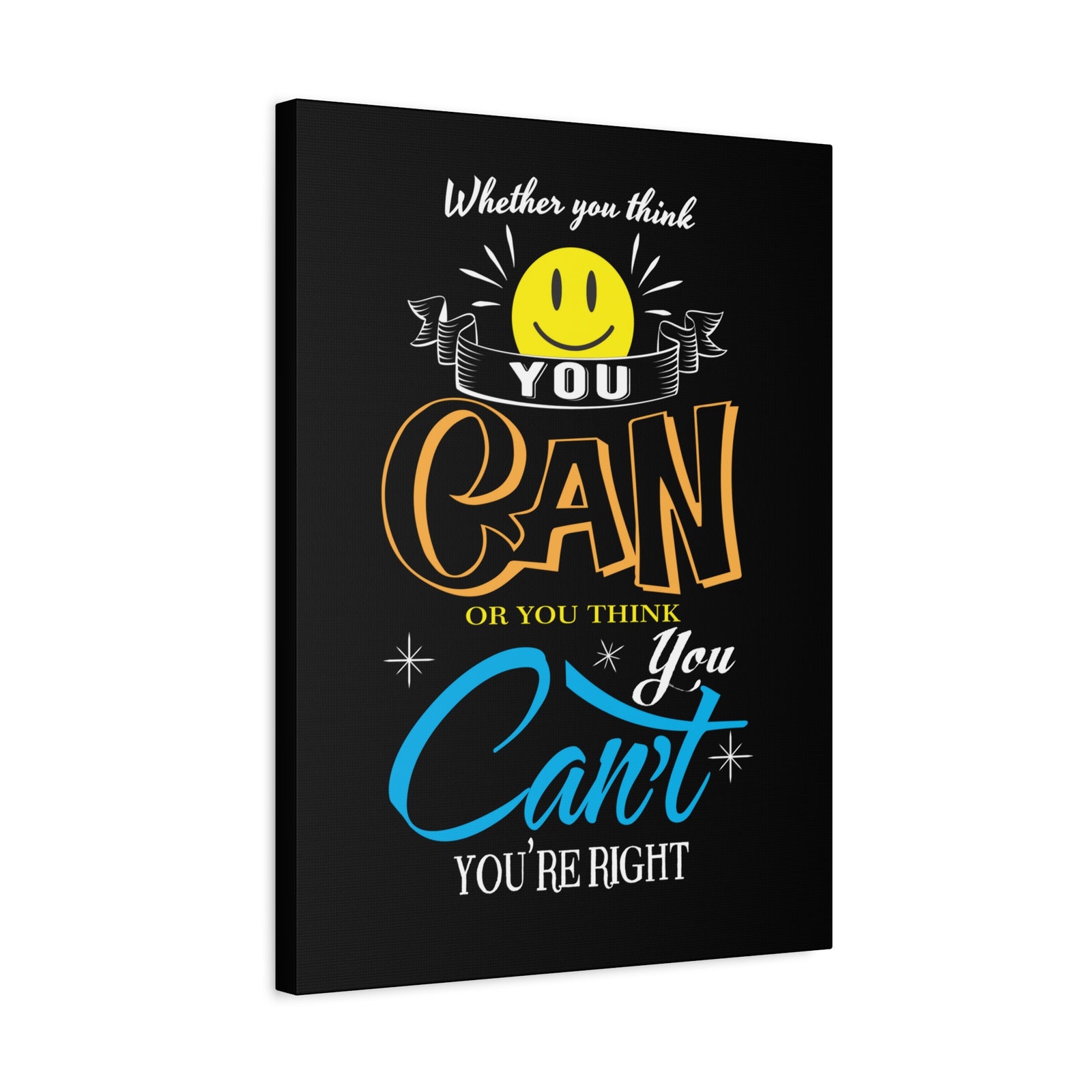 Inspirational Quote Canvas You Can Wall Art Motivational Motto Inspiring Prints Artwork Decor Ready to Hang-Express Your Love Gifts