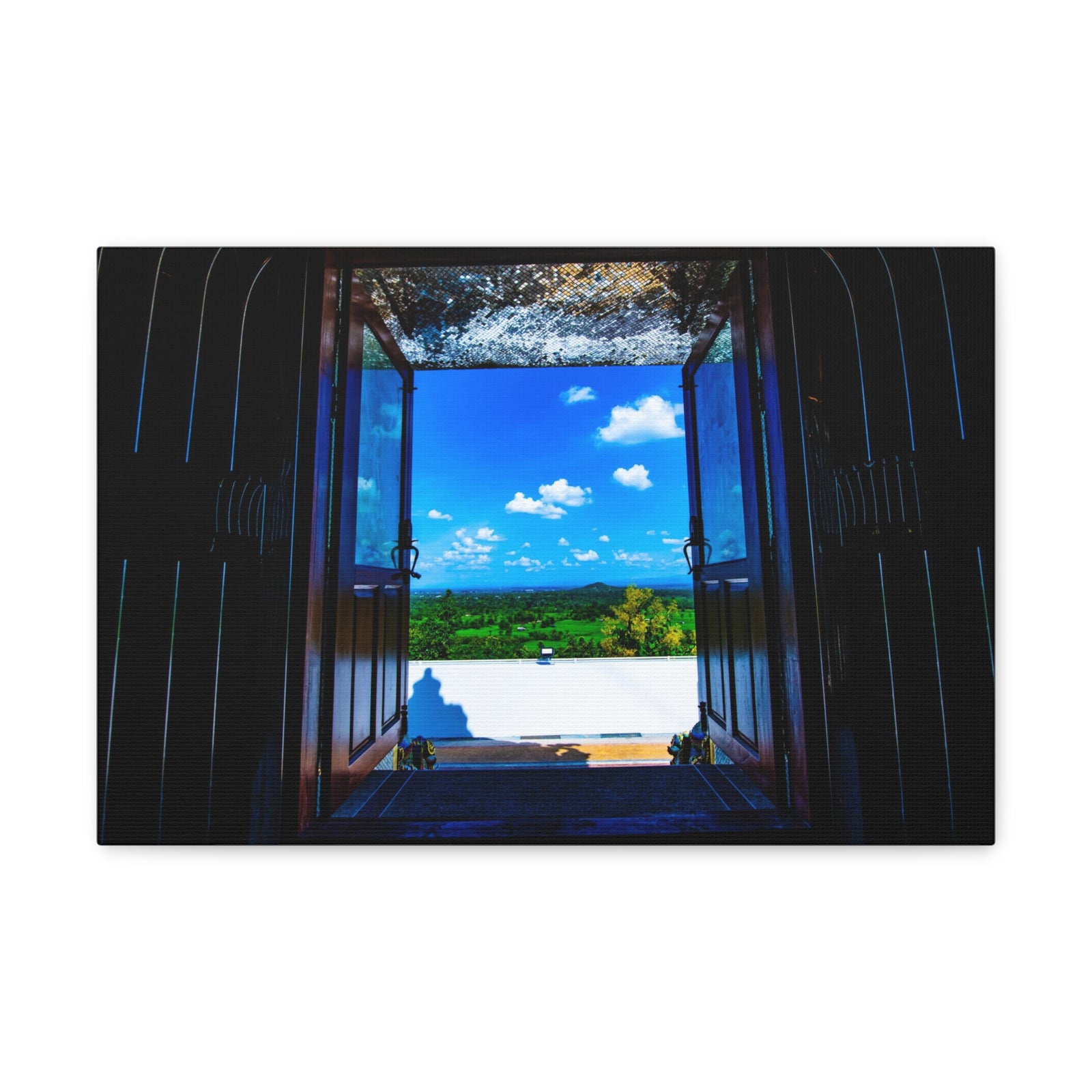 Canvas Print Wall Art Window View Chiangmai Thailand Landscape Nature Photography Realism Scenic Landscape Colorful Multicolor for Home Decor Ready to Hang-Express Your Love Gifts