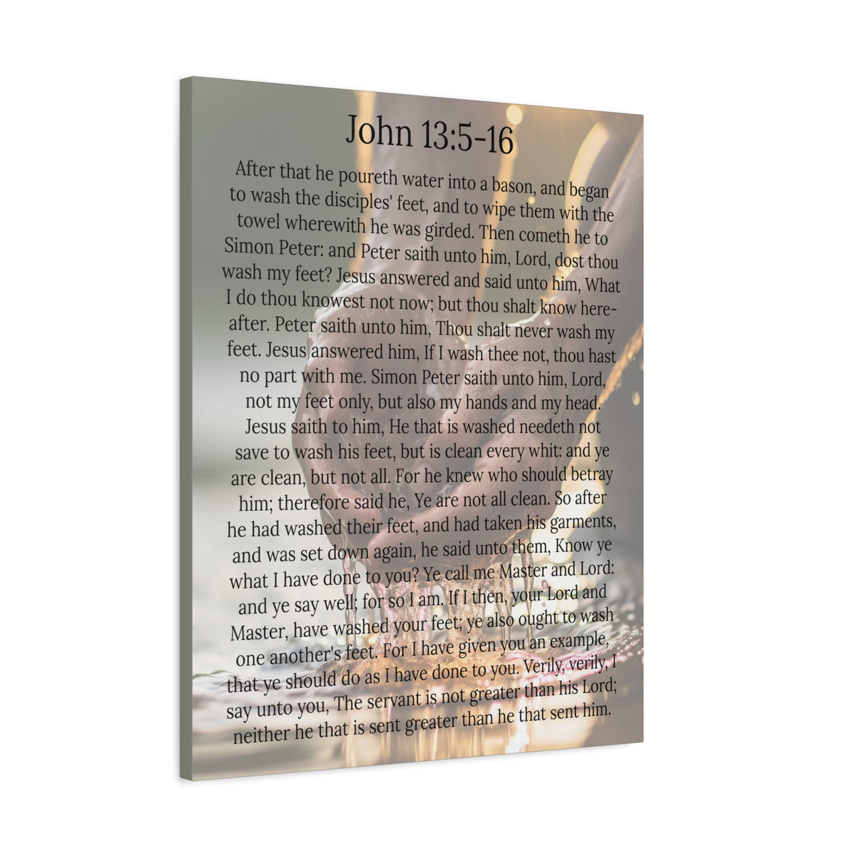 Scripture Walls Footwashing John 13:5-16 Christ Christian Wall Art Print Ready to Hang Unframed-Express Your Love Gifts