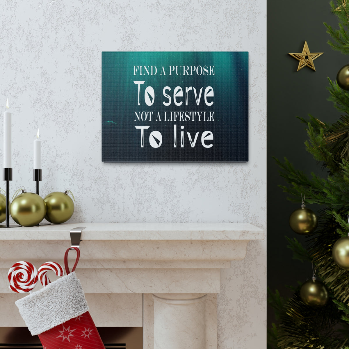 Inspirational Quote Canvas Find A Purpose To Serve Motivational Print Ready to Hang Artwork-Express Your Love Gifts