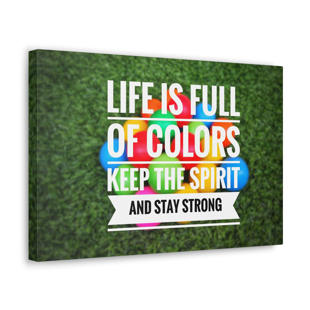 Inspirational Quote Canvas Life Is Full Of Colors Motivational Print Ready to Hang Artwork-Express Your Love Gifts