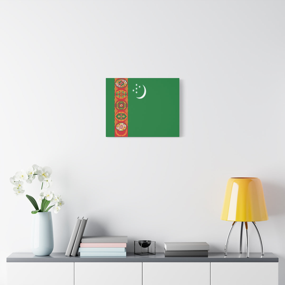 Turkmenistan Country Flag Canvas Vibrant Wall Art Unframed Home Decor-Express Your Love Gifts