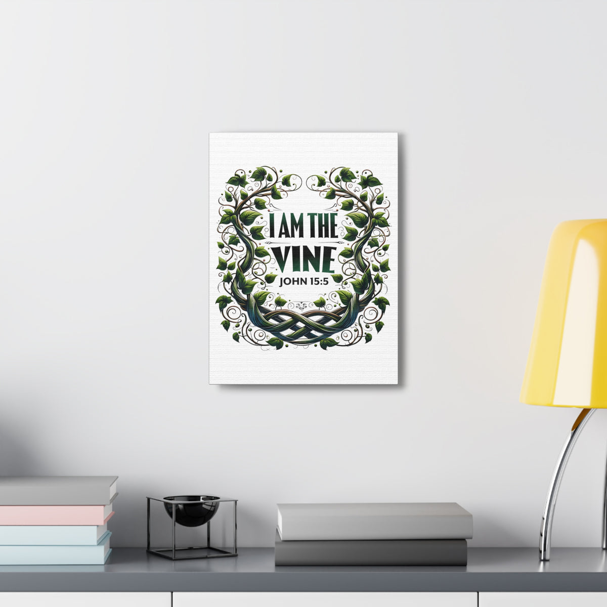 Scripture Walls John 15:5 I Am the Vine Bible Verse Canvas Christian Wall Art Ready to Hang Unframed-Express Your Love Gifts