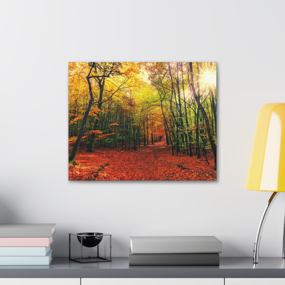 Autumn Forest is Beautiful Forest Floral Nature Photography Canvas Wall Art for Home Decor Ready-to-Hang-Express Your Love Gifts