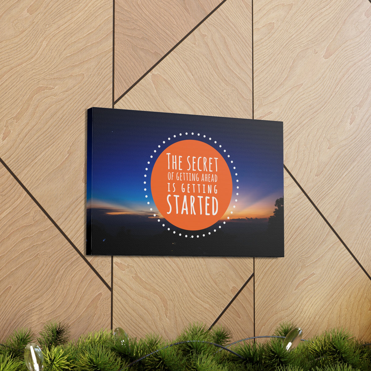 Inspirational Wall Art Secret Of Getting Ahead Motivation Wall Decor for Home Office Gym Inspiring Success Quote Print Ready to Hang-Express Your Love Gifts