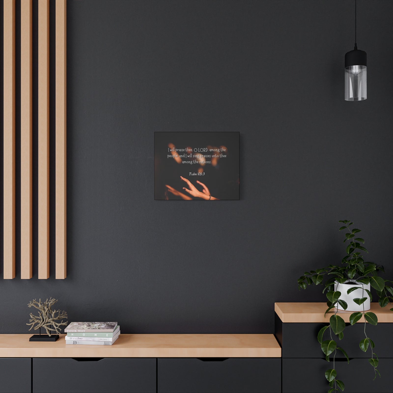 Scripture Canvas Sing Praises Psalm 108:3 Christian Wall Art Bible Verse Print Ready to Hang-Express Your Love Gifts