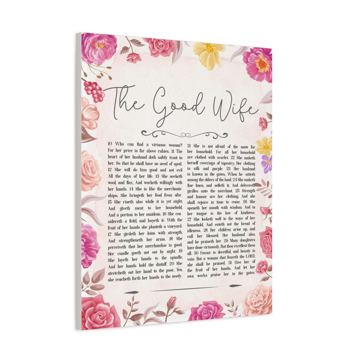 Scripture Walls Proverbs 31:10-31 Good Wife Bible Verse Canvas Christian Wall Art Ready to Hang-Express Your Love Gifts
