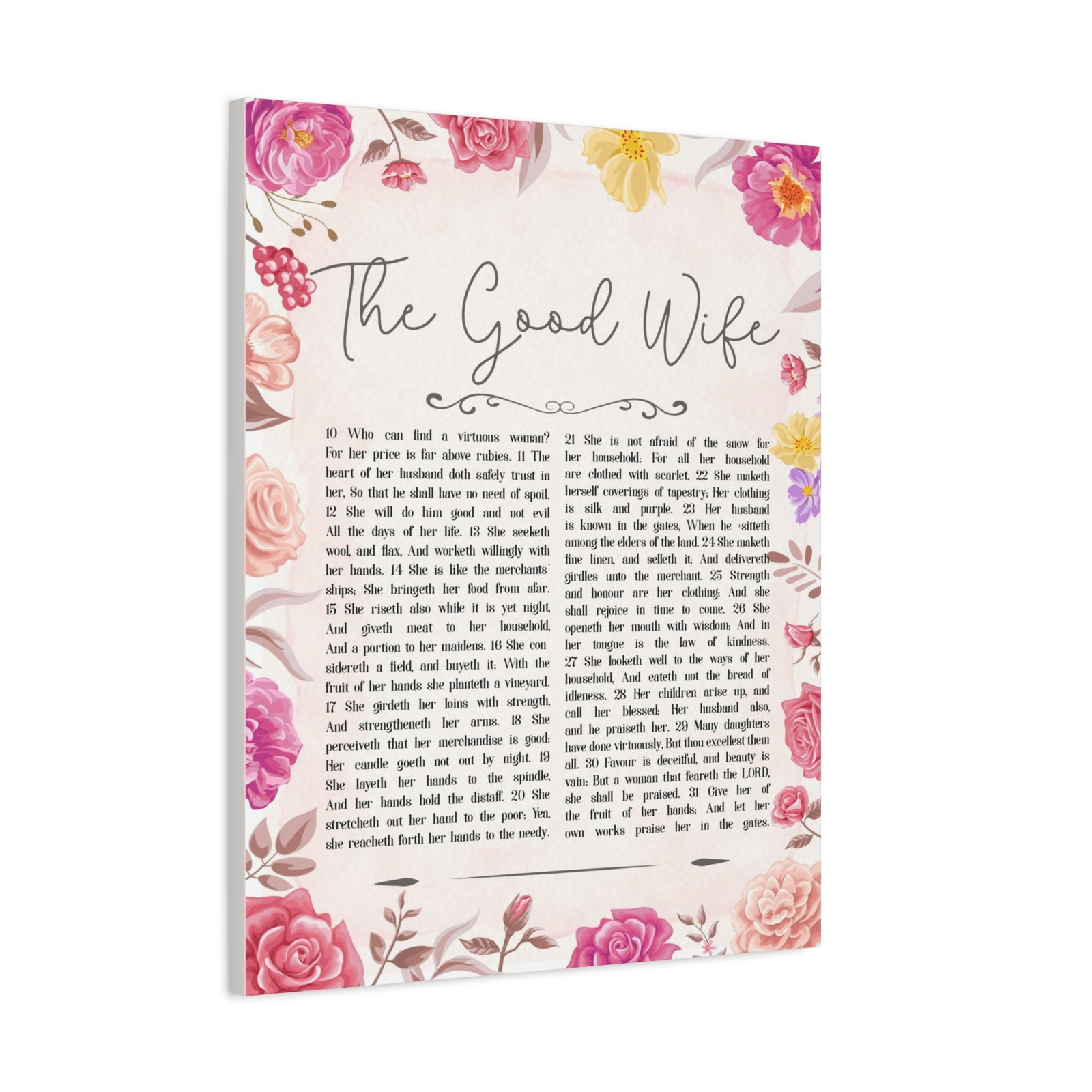 Scripture Walls Proverbs 31:10-31 Good Wife Bible Verse Canvas Christian Wall Art Ready to Hang-Express Your Love Gifts