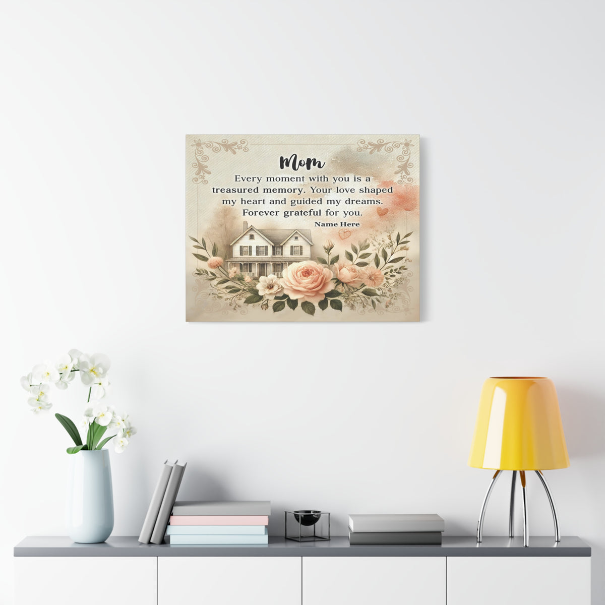 Personalized To Mom Treasured Memory Inspirational Quote – Elegant Home Décor-Express Your Love Gifts