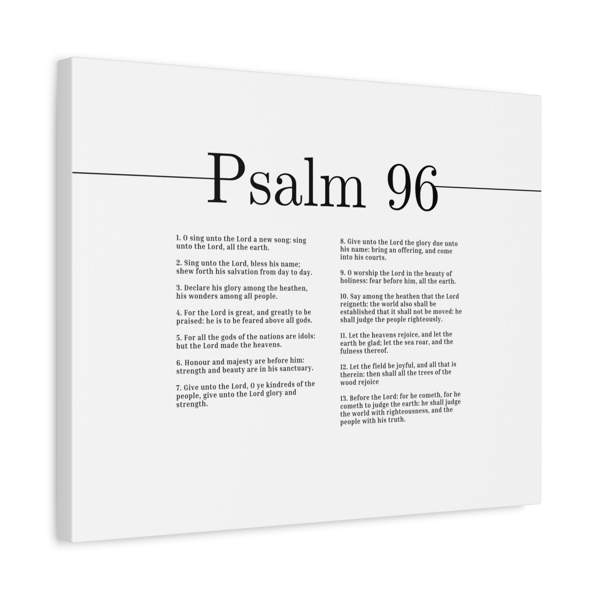 Scripture Canvas The Lord Made The Heavens Psalm 96 Christian Wall Art Bible Verse Print Ready to Hang-Express Your Love Gifts