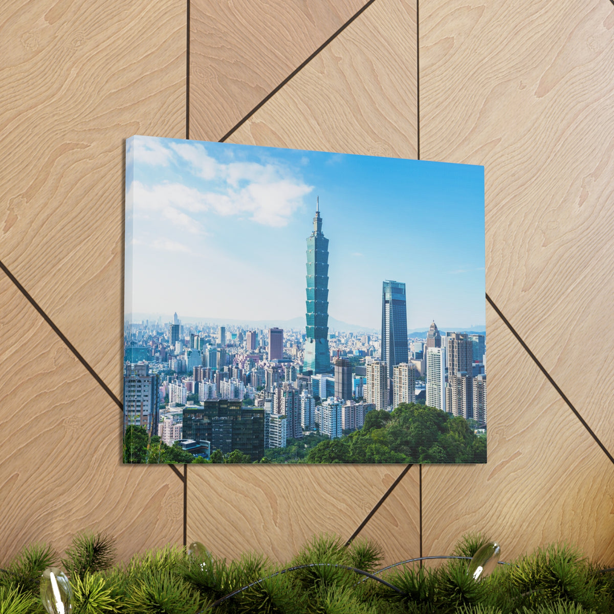 Taipei Daytime Skyline Canvas Artwork High-Quality Breathtaking Stunning Cityscape for Home Decor Ready to Hang-Express Your Love Gifts