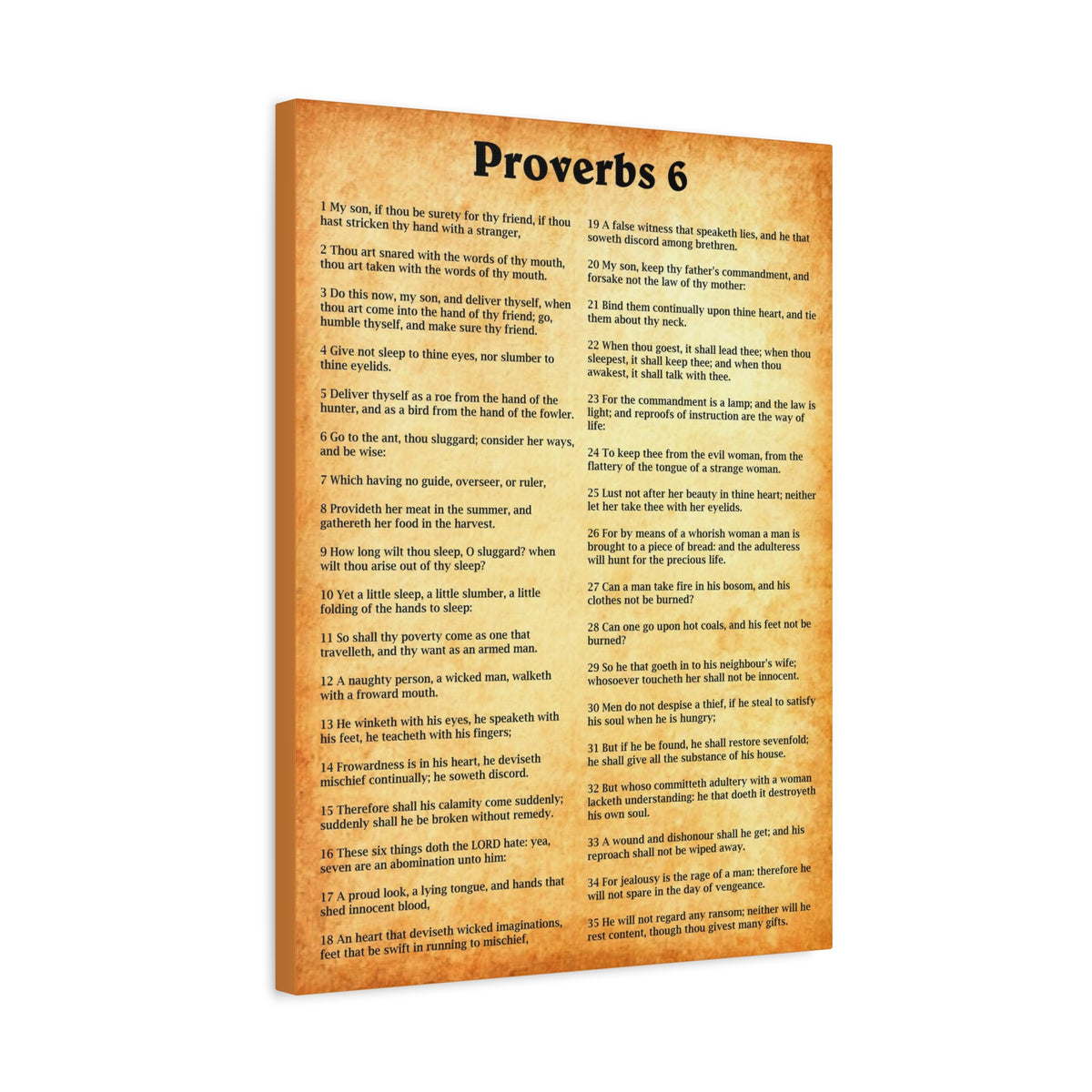 Scripture Walls Proverbs Chapter 6 Gold Bible Canvas Christian Wall Art Ready to Hang Unframed-Express Your Love Gifts