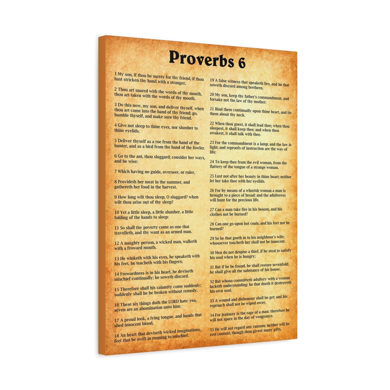 Scripture Walls Proverbs Chapter 6 Gold Bible Canvas Christian Wall Art Ready to Hang Unframed-Express Your Love Gifts