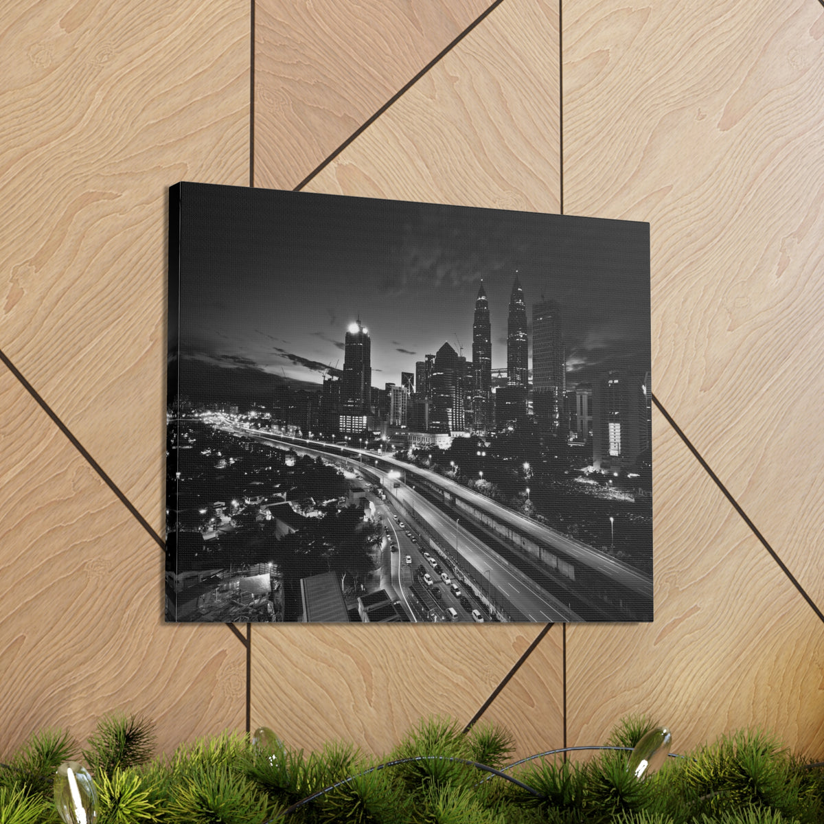 Kuala Lumpur Black And White Skyline Canvas Artwork High-Quality Breathtaking Stunning Cityscape for Home Decor Ready to Hang-Express Your Love Gifts