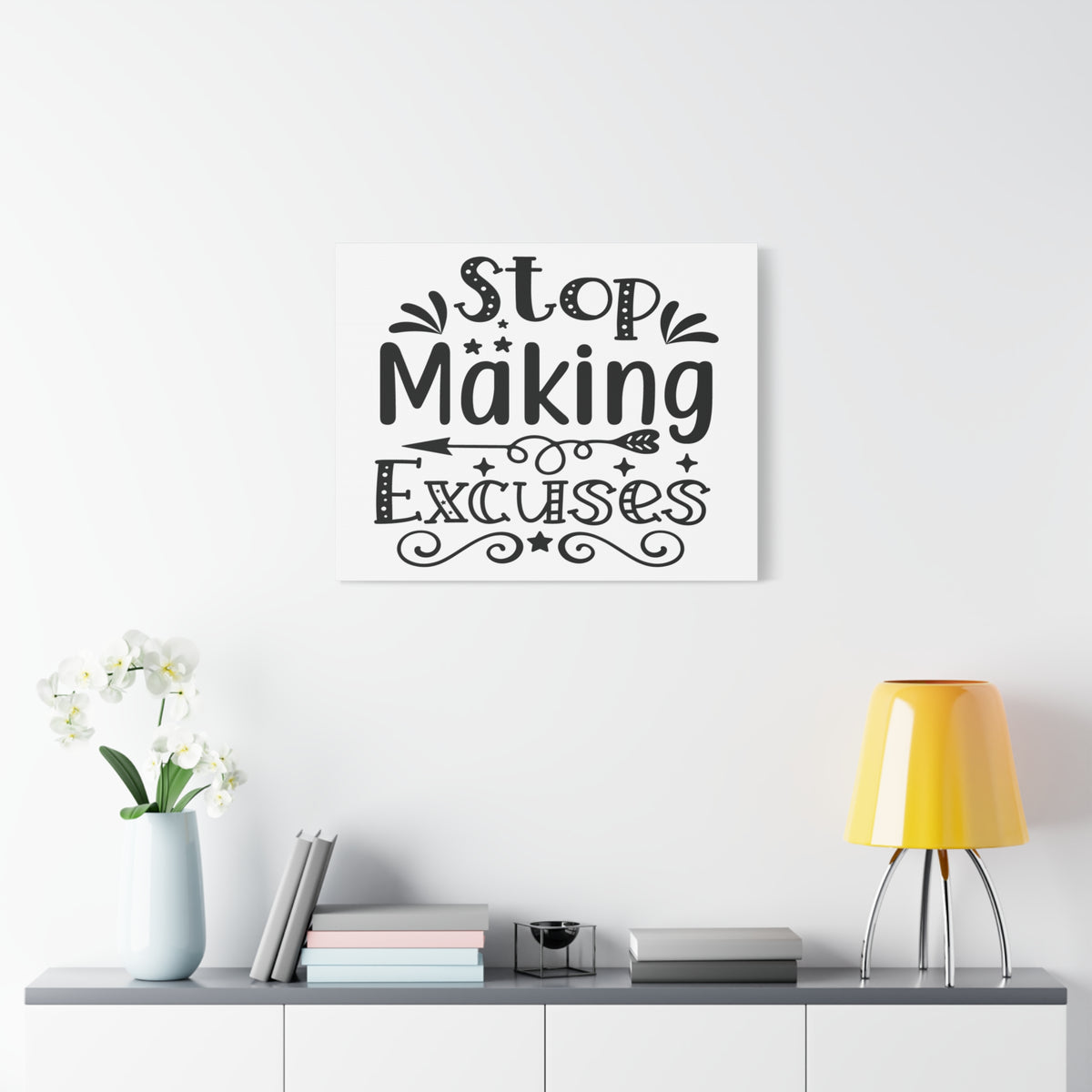 Inspirational Quote Canvas Stop Making Excuses Wall Art Motivational Motto Inspiring Posters Prints Artwork Decor Ready to Hang-Express Your Love Gifts