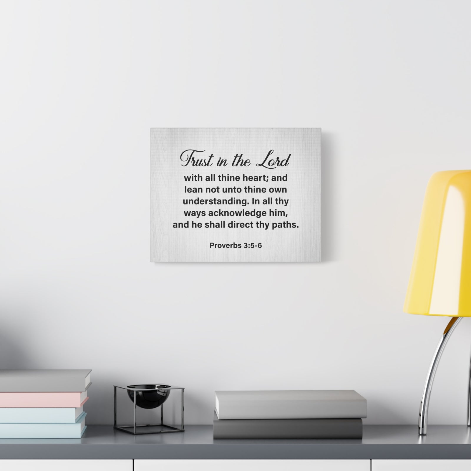 Bible Verse Canvas Trust in the Lord Proverbs 3:5-6 Wall Art Christian Home Decor-Express Your Love Gifts