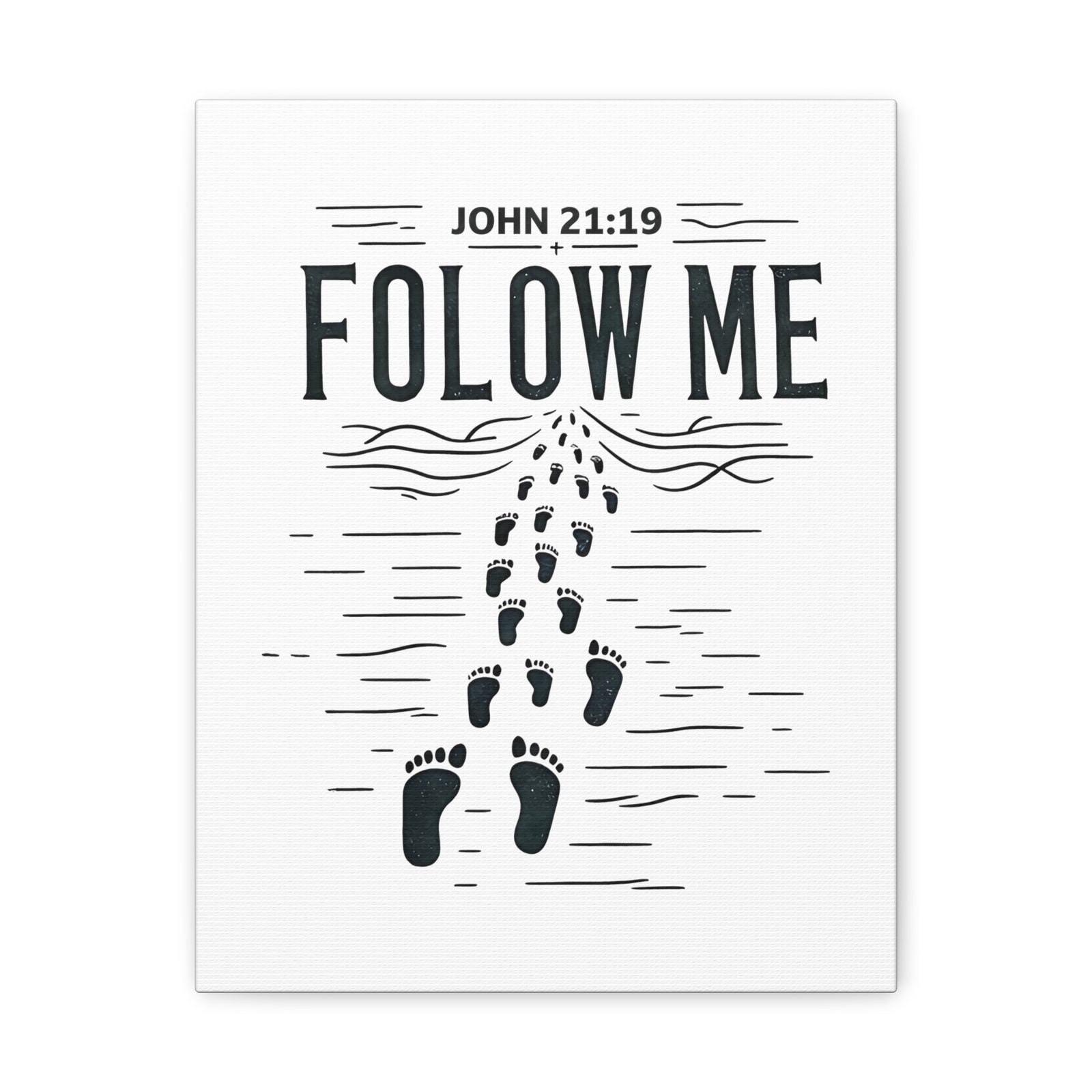 Scripture Walls John 21:19 Follow Me Bible Verse Canvas Christian Wall Art Ready to Hang Unframed-Express Your Love Gifts