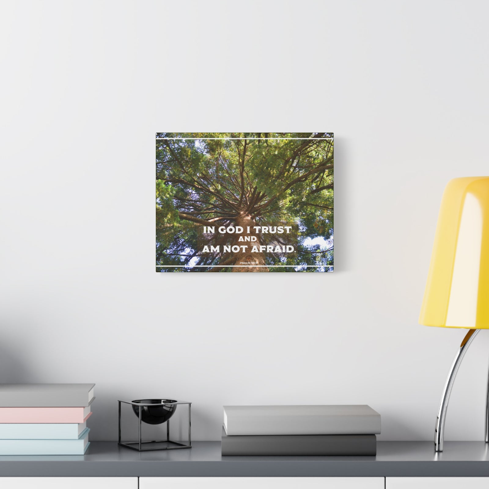 Scripture Walls In God I Trust Psalm 56:4 Bible Verse Canvas Christian Wall Art Ready to Hang-Express Your Love Gifts