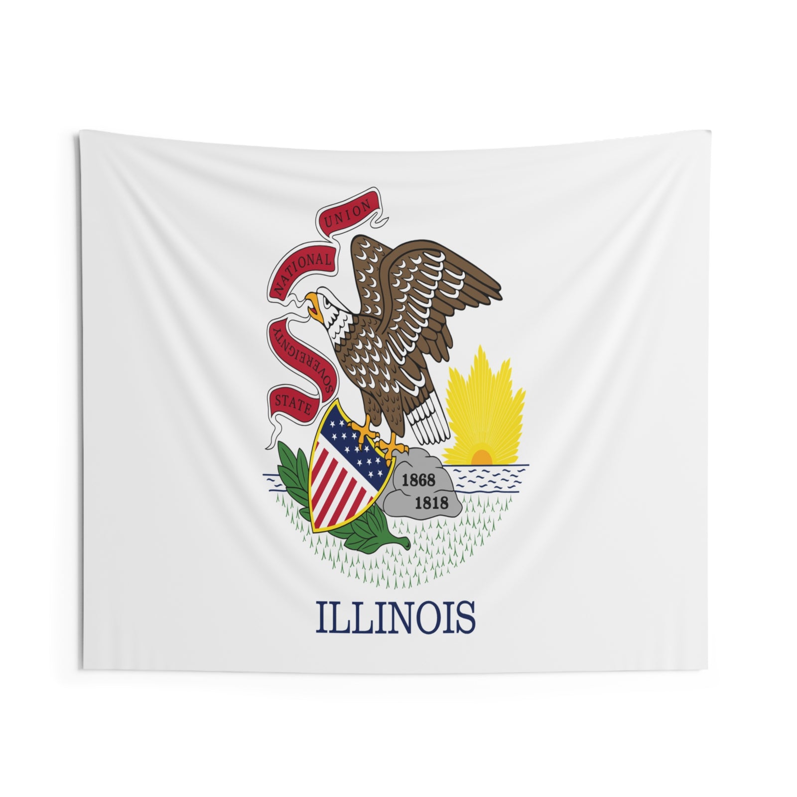 Illinois State Flag Wall Hanging Tapestry-Express Your Love Gifts