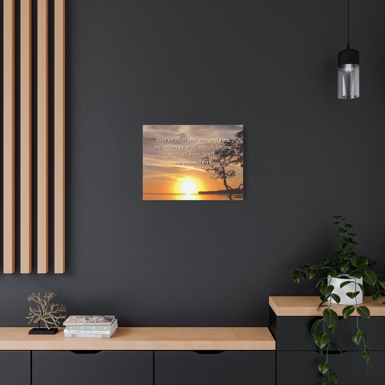 Scripture Walls All Your Heart Jeremiah 29:13 Bible Verse Canvas Christian Wall Art Ready to Hang-Express Your Love Gifts