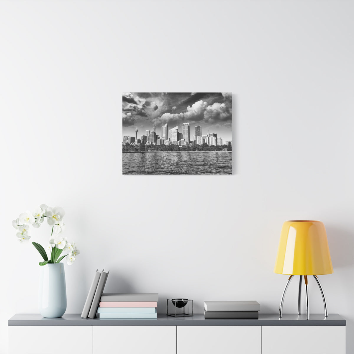 Sydney Black And White Skyline Canvas Artwork High-Quality Breathtaking Stunning Cityscape for Home Decor Ready to Hang-Express Your Love Gifts