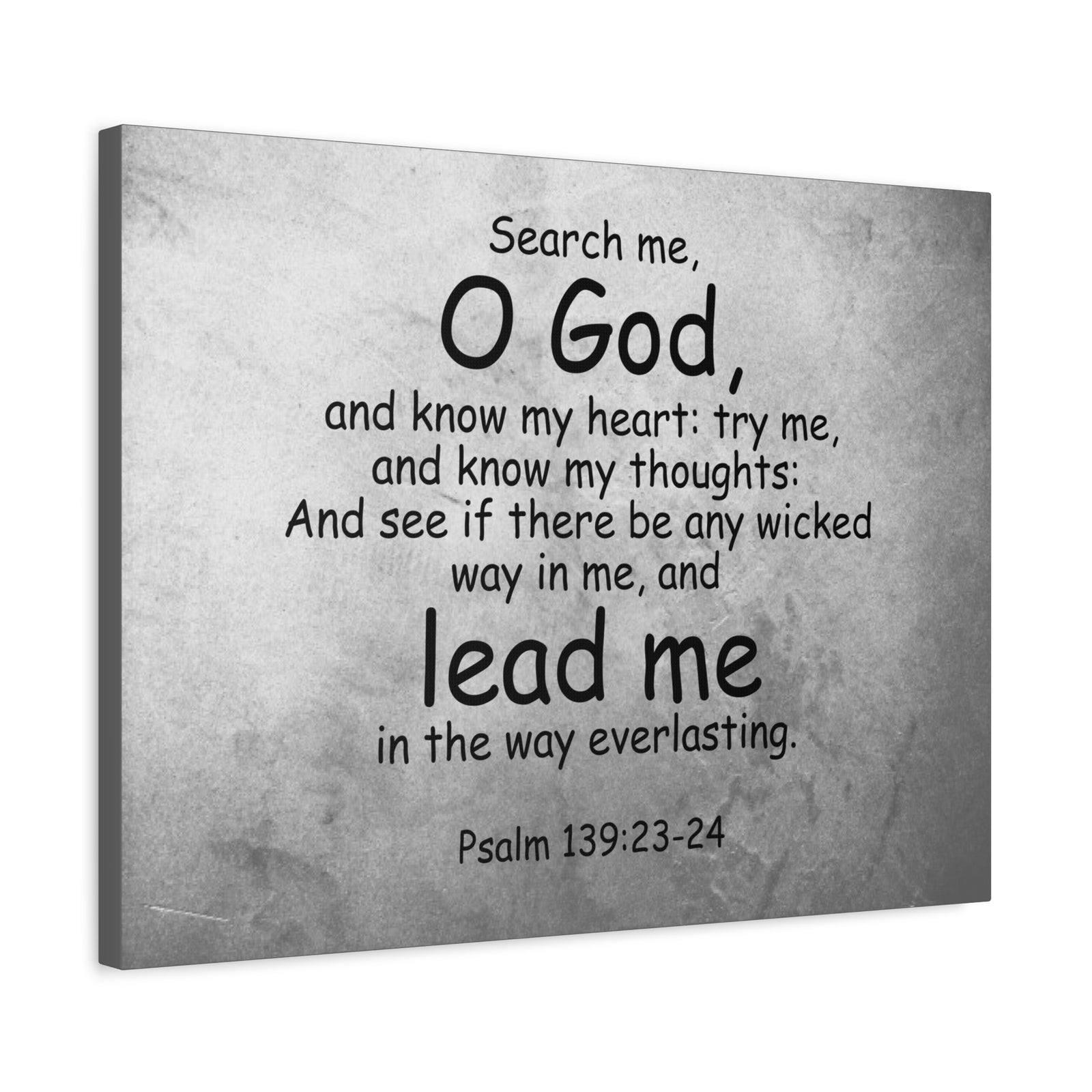 Scripture Canvas O' God Lead Me Psalm 139:23-24 Christian Wall Art Bible Verse Print Ready to Hang-Express Your Love Gifts
