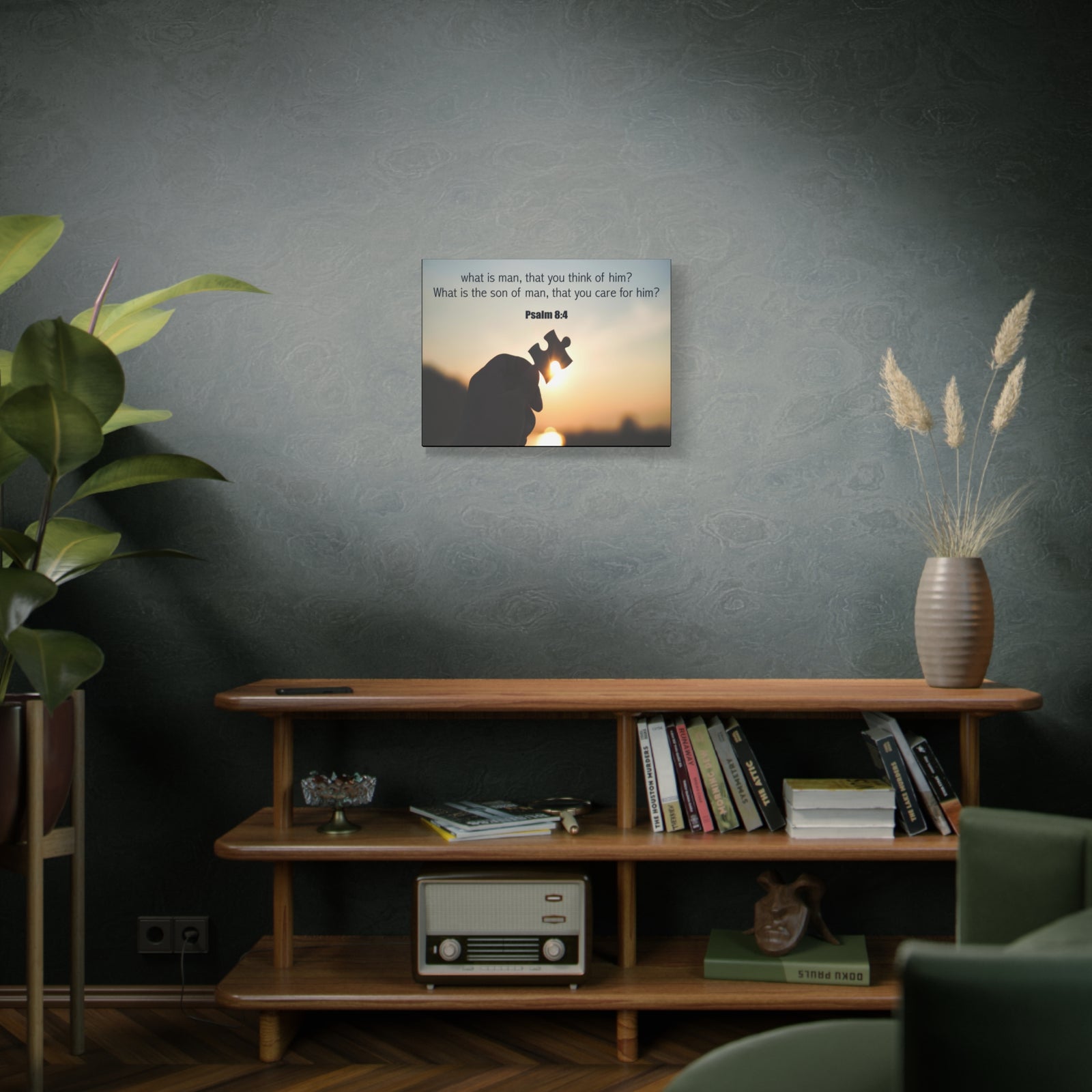 Scripture Canvas What is Man Psalm 8:4 Christian Wall Art Bible Verse Print Ready to Hang-Express Your Love Gifts